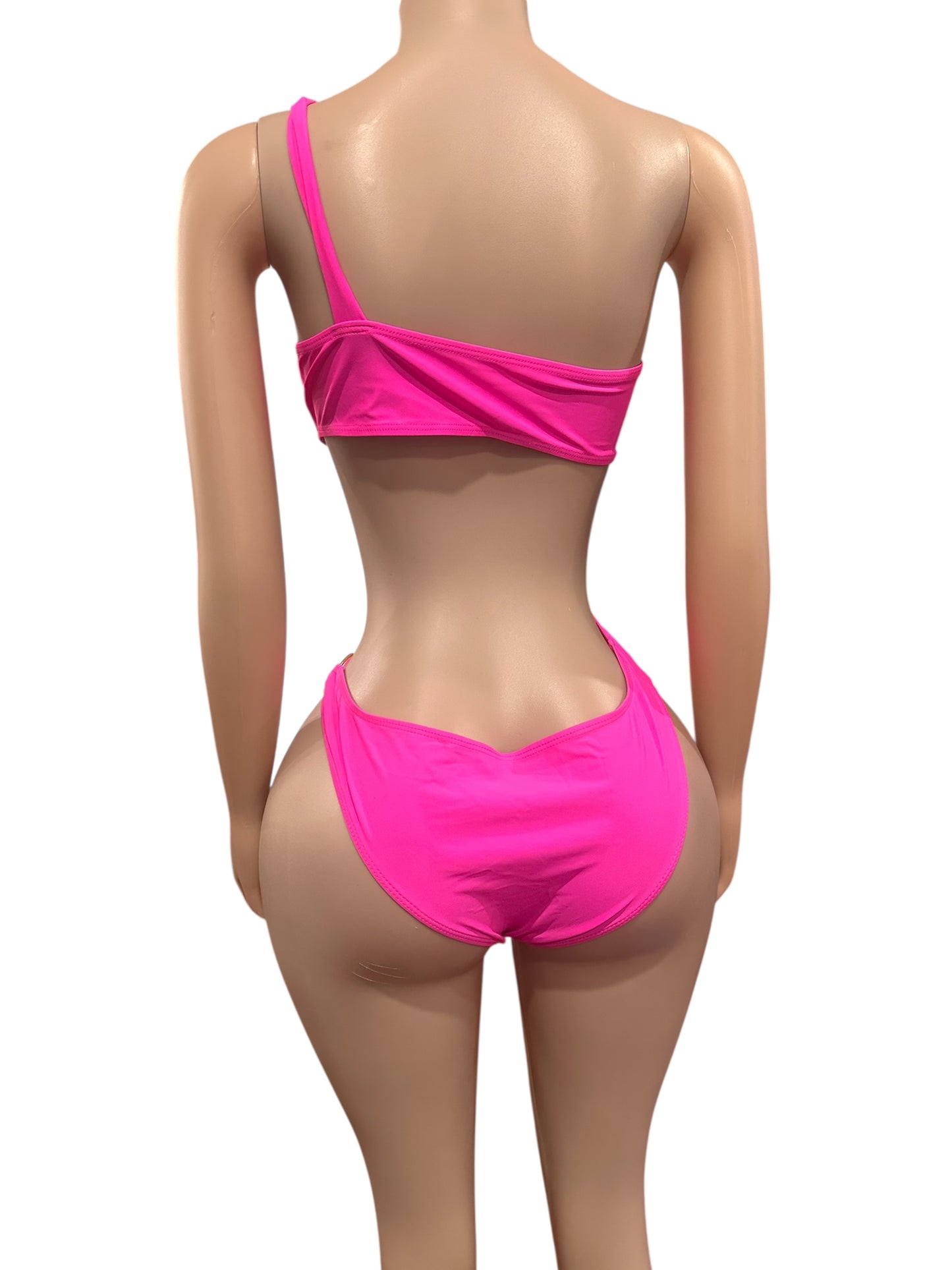 One Shoulder one-piece Gpp pink