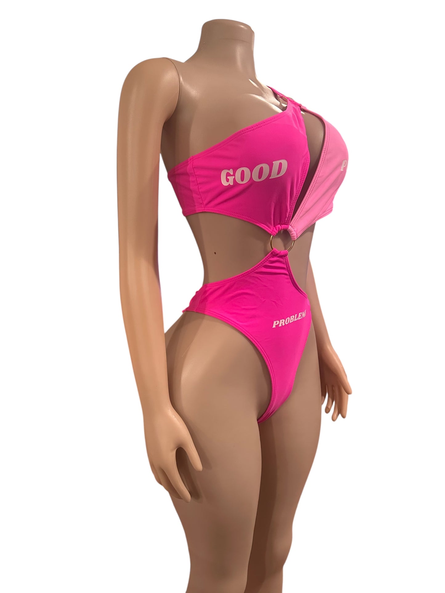 One Shoulder one-piece Gpp pink