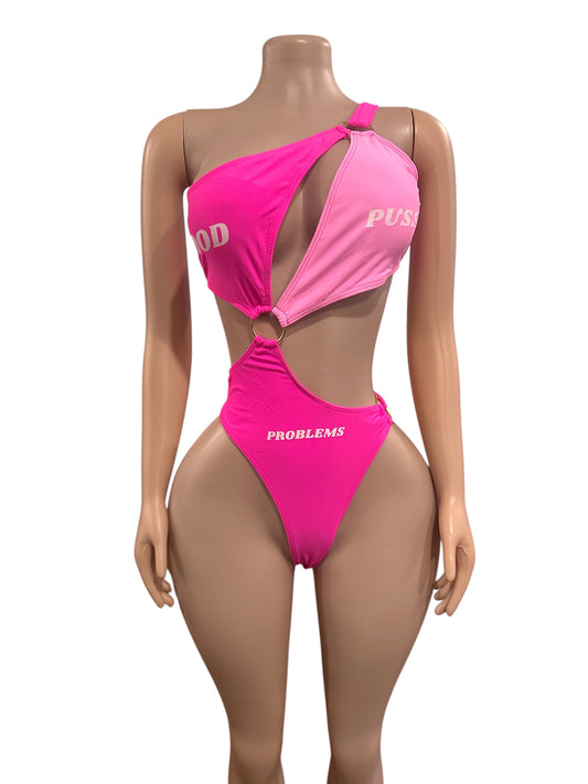 One Shoulder one-piece Gpp pink